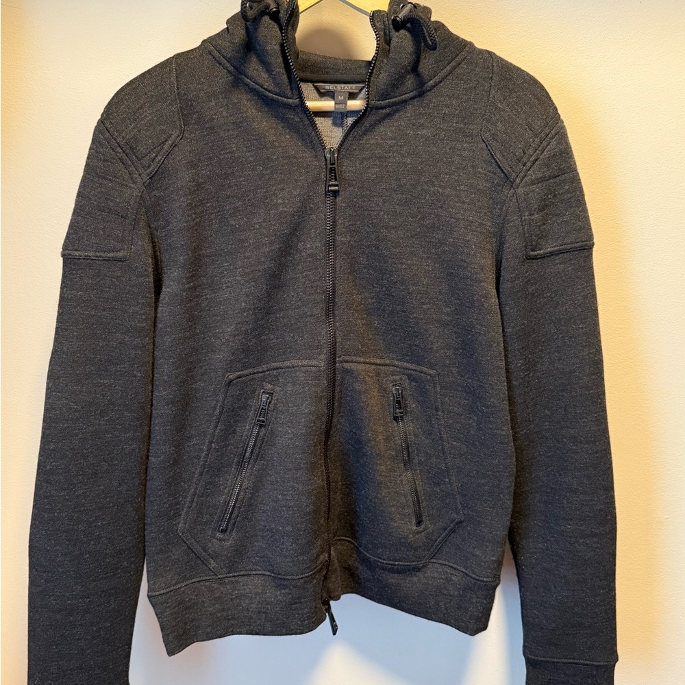 Men’s Belstaff dark grey full zip hoodie. Size Medium